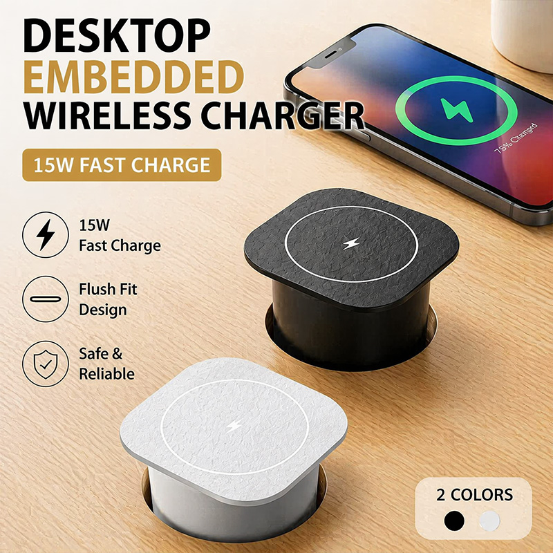 Desk Charging Station - Wbudowana w biurko bezprzewodowa ładowarka 15W