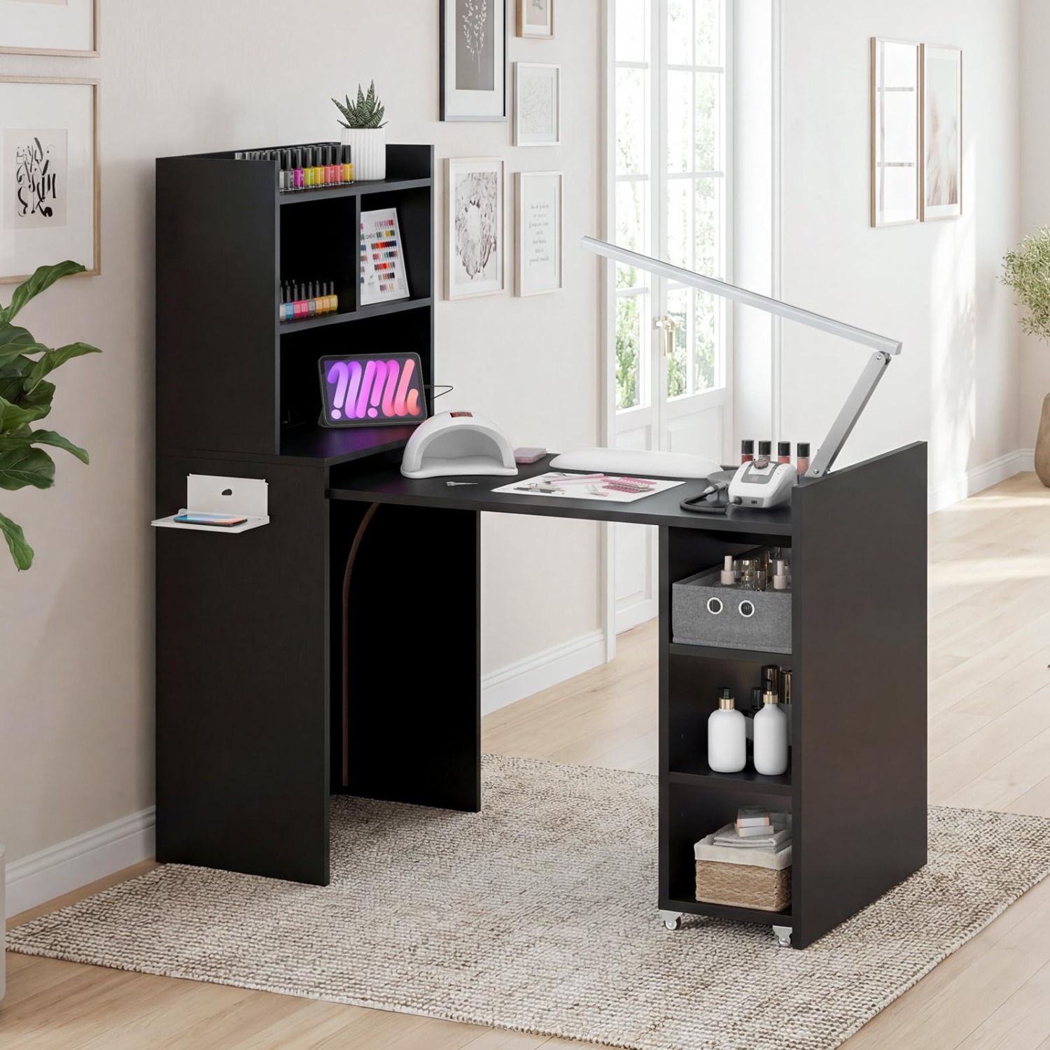 Desk Charging Station - Składany stolik do manicure, rozkładana stacja