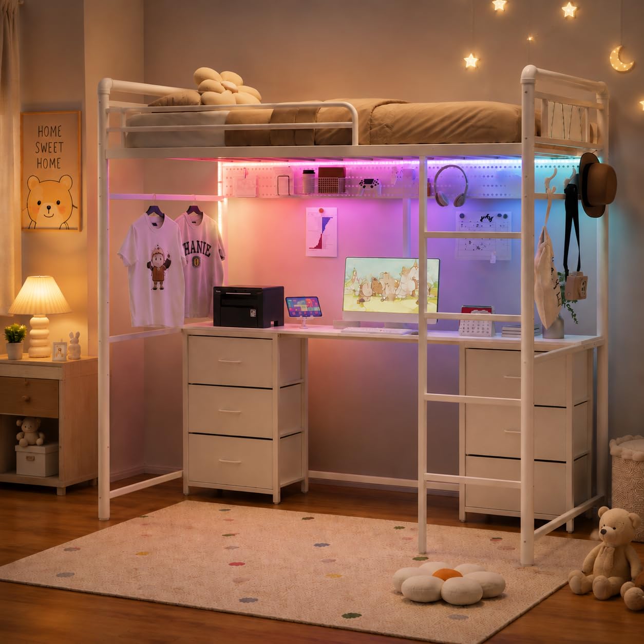 Desk Charging Station - z stacją ładowania, oświetleniem LED RGB,