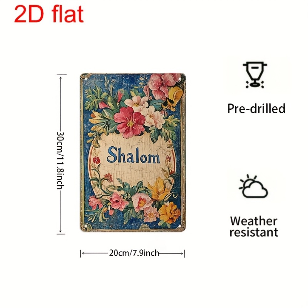 Home Office For - CIFBUY Vintage Floral Shalom Aluminiowa Dekoracja
