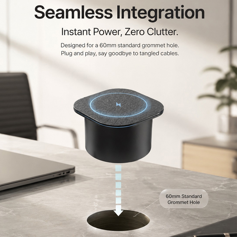 Wbudowana w biurko bezprzewodo – Desk Charging Station recenzja i cena