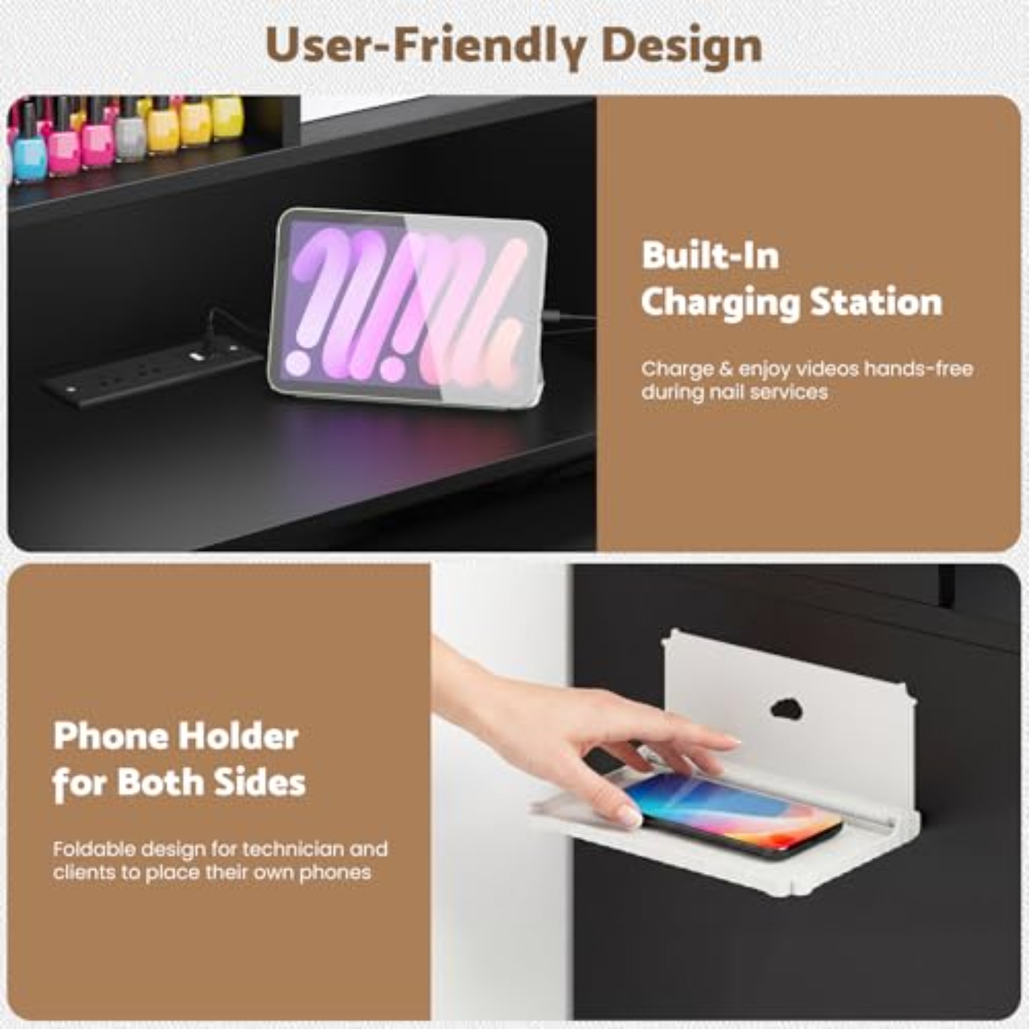Składany stolik do manicure, r – Desk Charging Station recenzja i cena