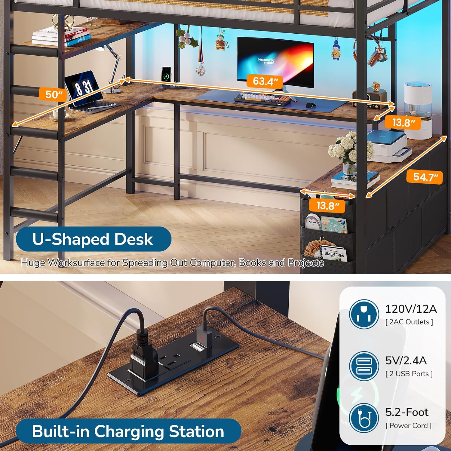Pełnowymiarowe łóżko na antres – Desk Charging Station recenzja i cena