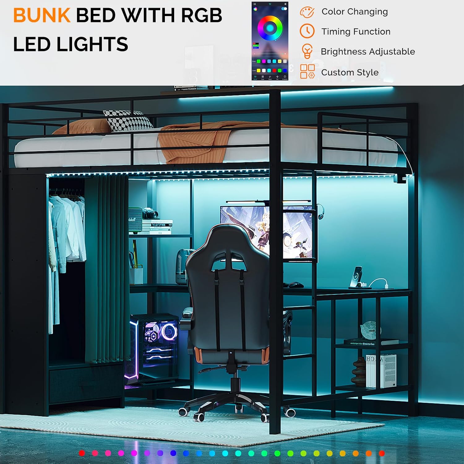 Łóżko na poddaszu typu Queen z – Desk Charging Station recenzja i cena