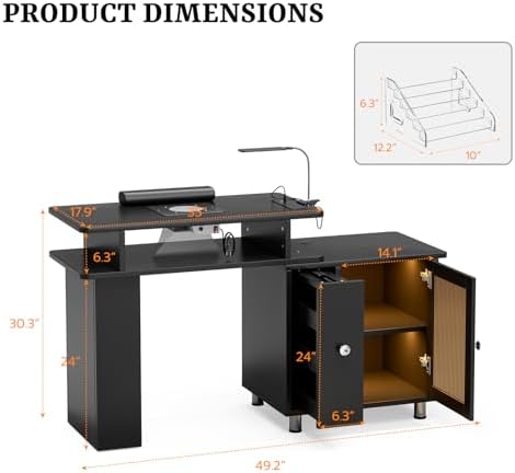Stół do manicure z oświetlenie – Desk Charging Station recenzja i cena