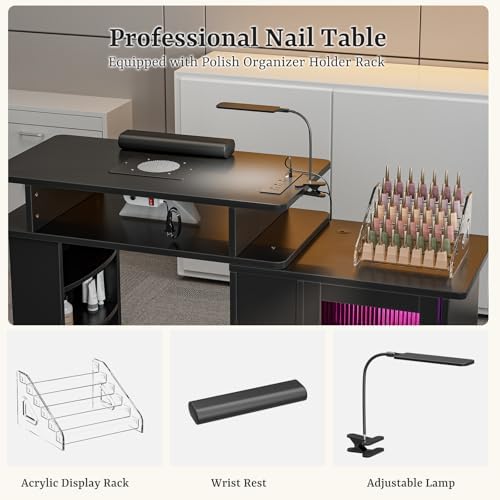 Stół do manicure z oświetlenie – Desk Charging Station recenzja i cena