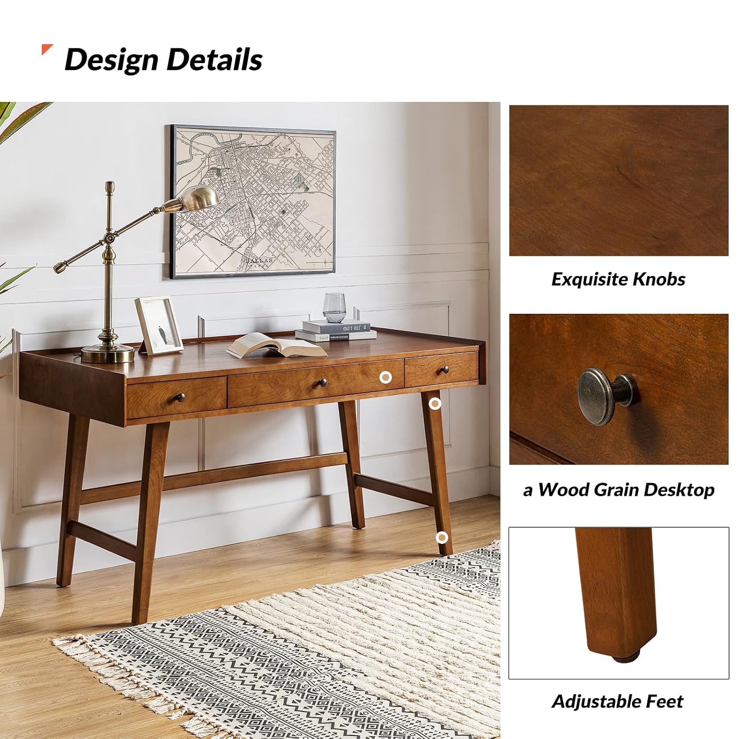 Biurko w stylu mid-century z 3 – Desk Charging Station recenzja i cena