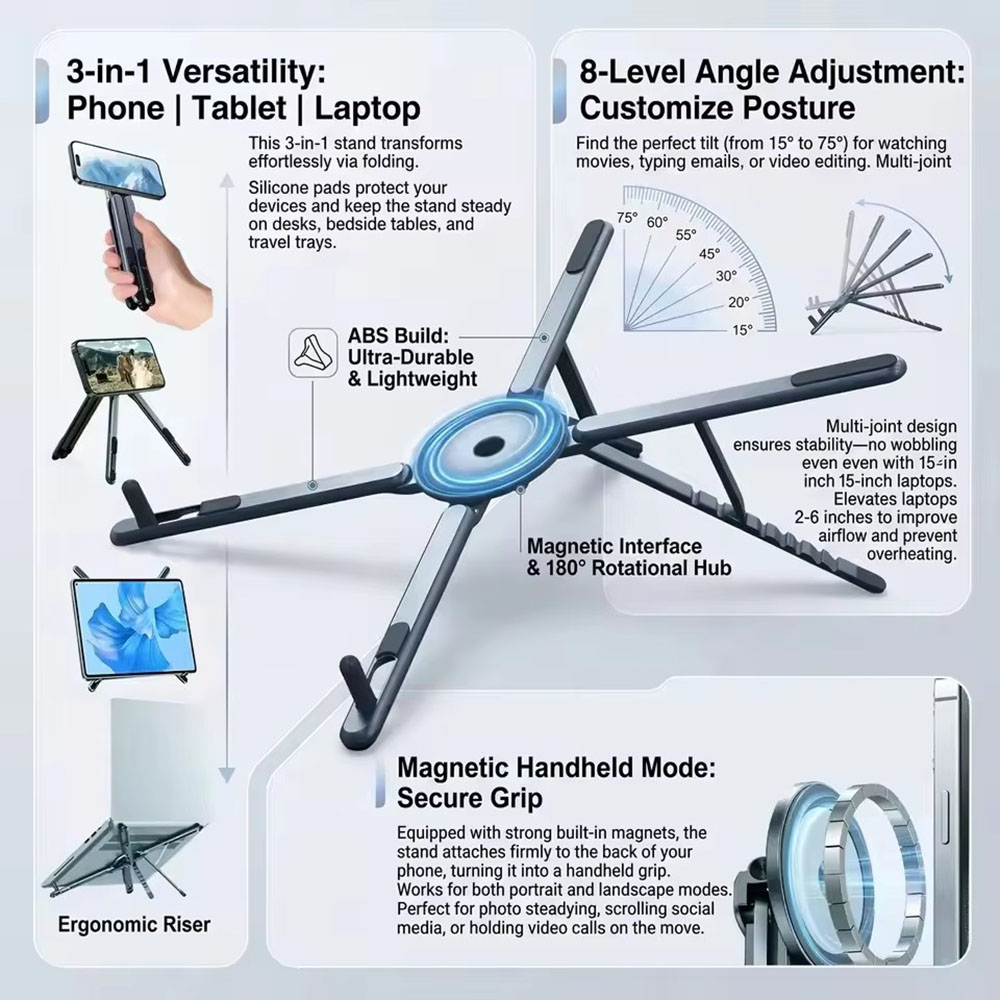 Przenośny magnetyczny uchwyt n – Laptop Stand Foldable recenzja i cena