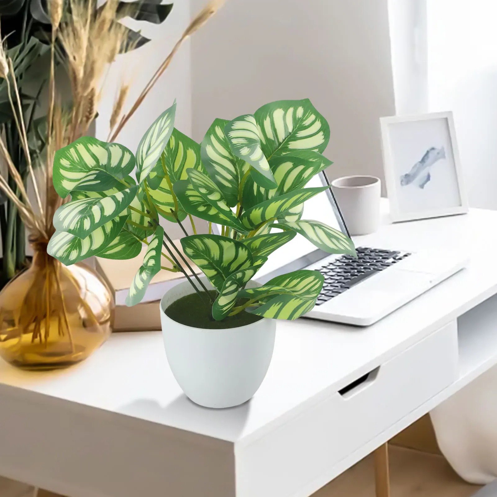 1PC Sztuczne liście Doniczka B – Home Office Word recenzja i cena